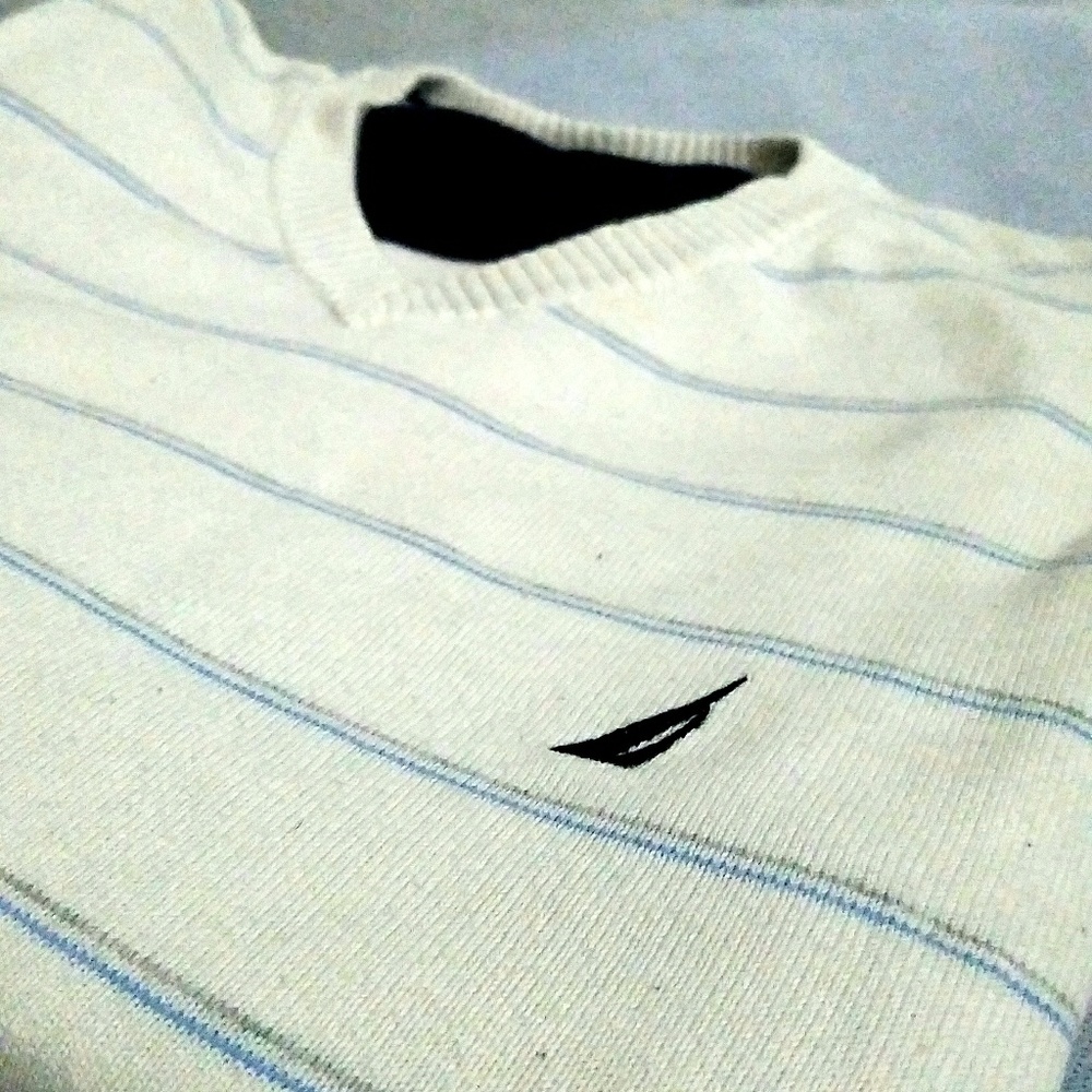 Men's (L) Nautica Cotton V-Neck Sweater
